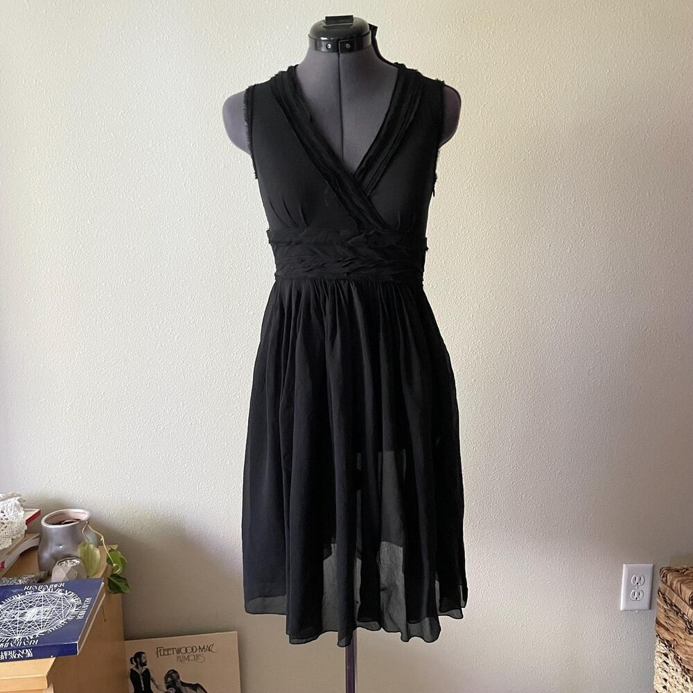 Sheer Black Dress Banana Republic Classic Minimalist | Size 2